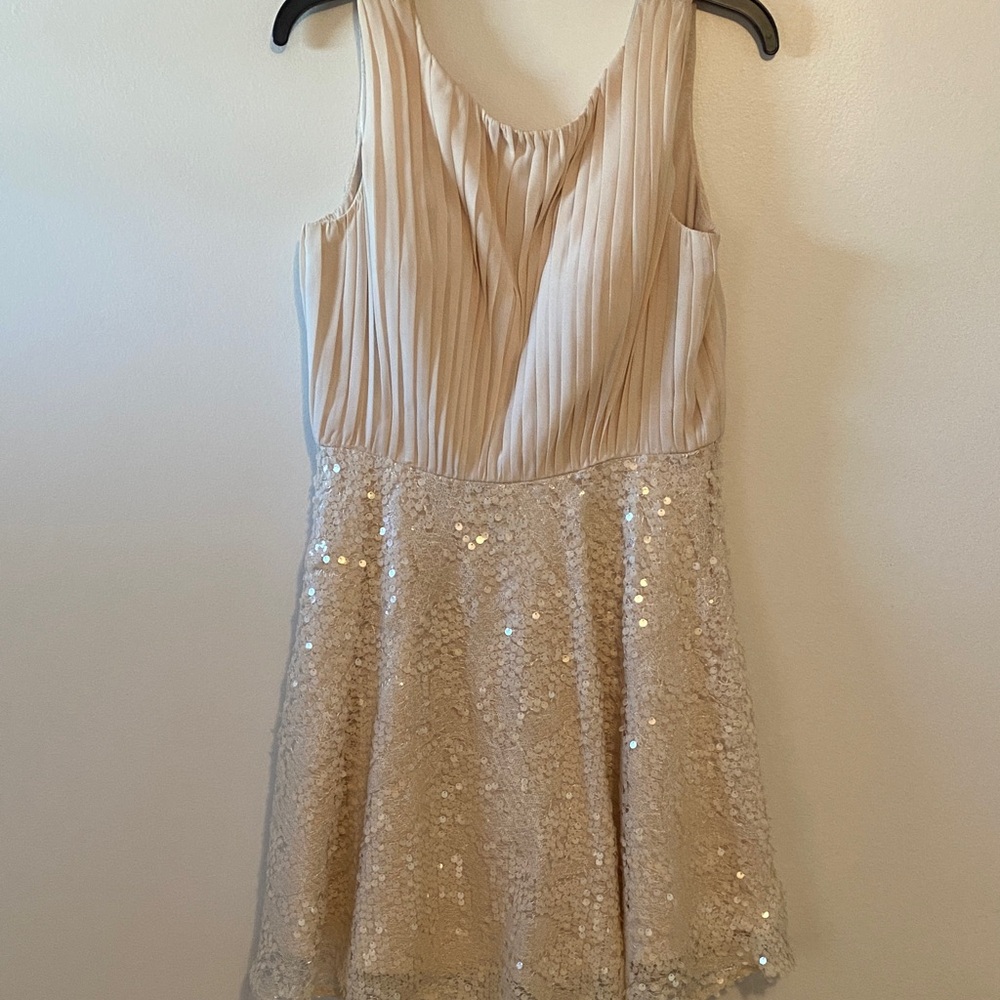 Aiden Cream Sequin Mini Dress